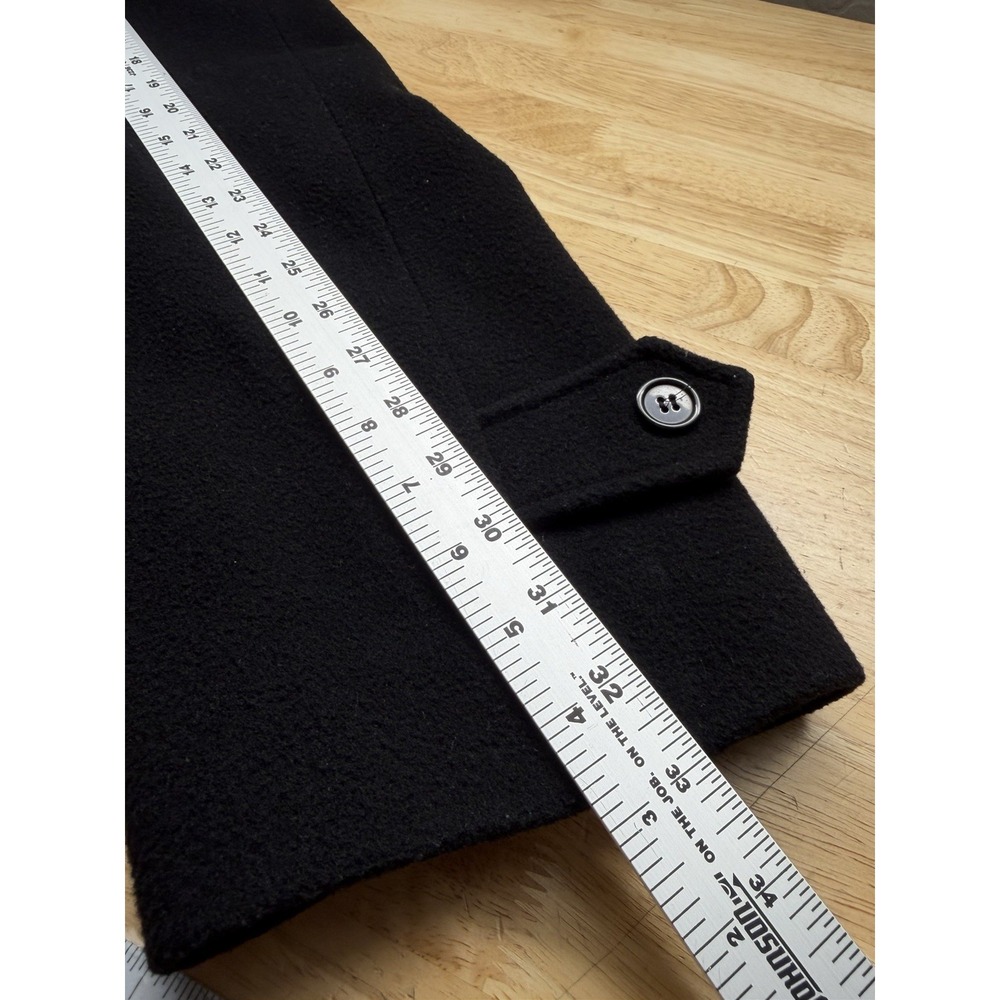 Battaglia Lanificio Wool & Cashmere Men's Long Coat Black Made in Italy Size 44S - Picture 10 of 12